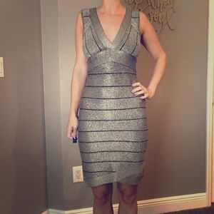 Gold Guess Bandage Dress